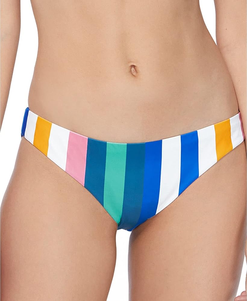 Raisins Womens Striped Bikini Swim Bottom Separates White S