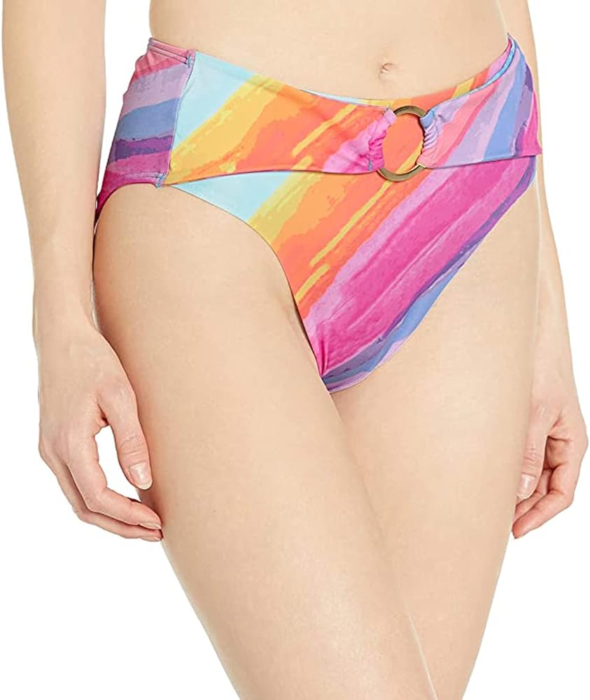 RACHEL Rachel Roy Women's Standard High Waist Ring Swim Bottom