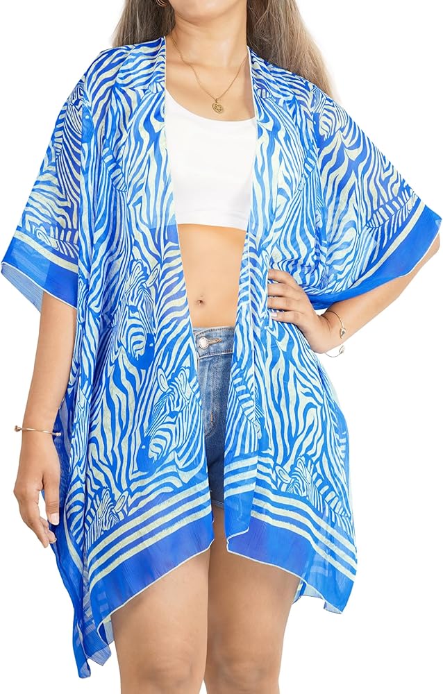 LA LEELA Women's Kimono Cardigan Loose Top Summer