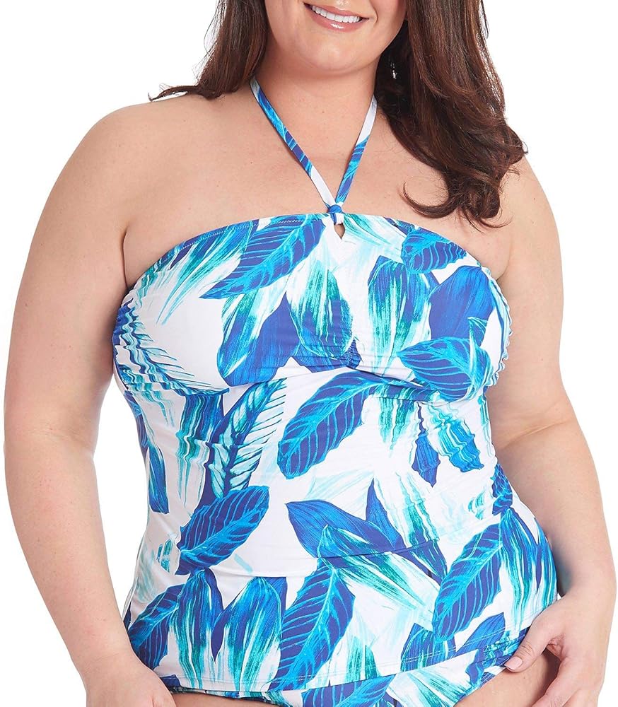 RACHEL Rachel Roy Women's Rusched Front Bandeau Tankini Top