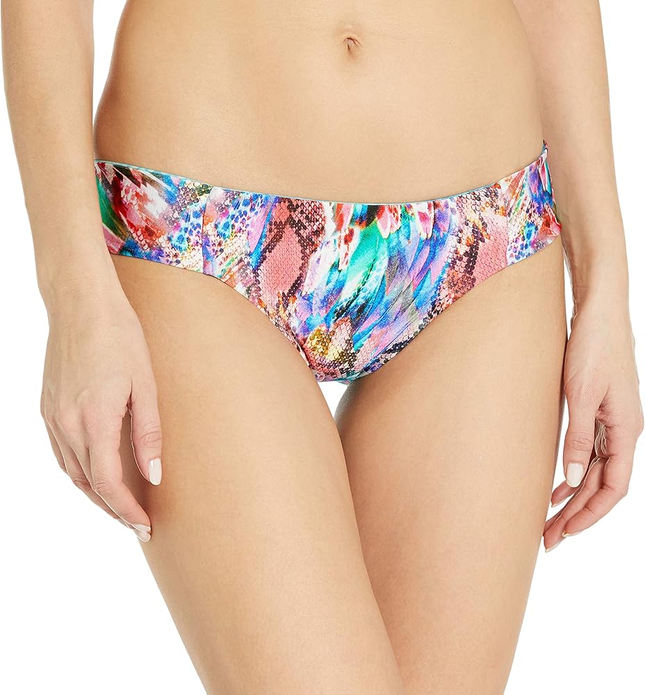 Luli Fama Women's Standard Gorgeous Chaos Side Tab Reversible Full Bikini Bottom