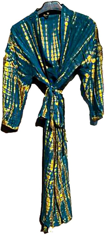 Indian Rayon Night Wear Kimono Tie and Dye Hand Made Multicolor Beach Kimono By EthinicCraftHub