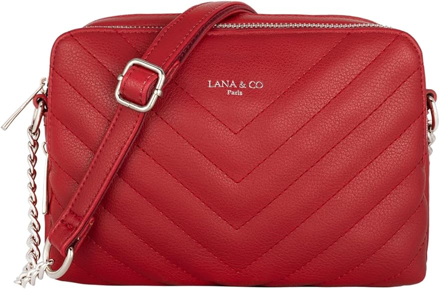 CRAZYCHIC - Bolso Bandolera Acolchada Mujer - Bolso de Mano Pequeño Cadena PU Piel Señora - Bolsillo Rectangular 2 Compartimentos - Bolso Ciudad Shopping