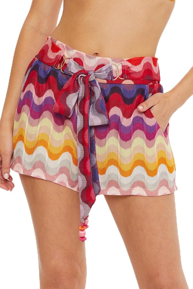 Trina Turk Women's Standard Portofino Shorts, Casual, High Waisted with Pockets, Beach Cover Ups