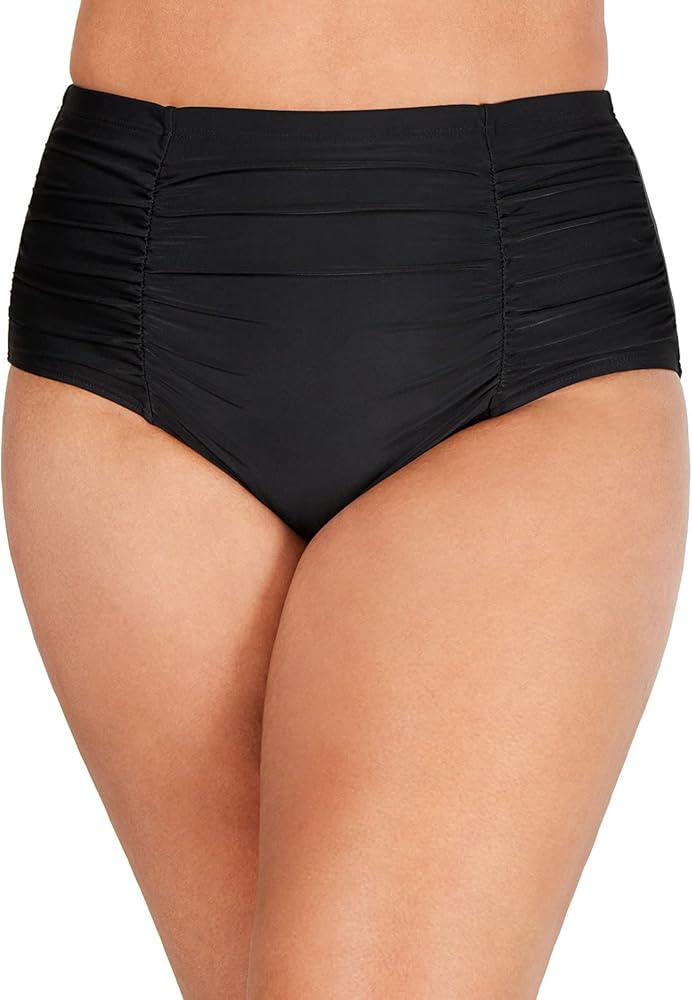 Women's Plus Size South Beach Ruched Hipster Swim Bottom Separates