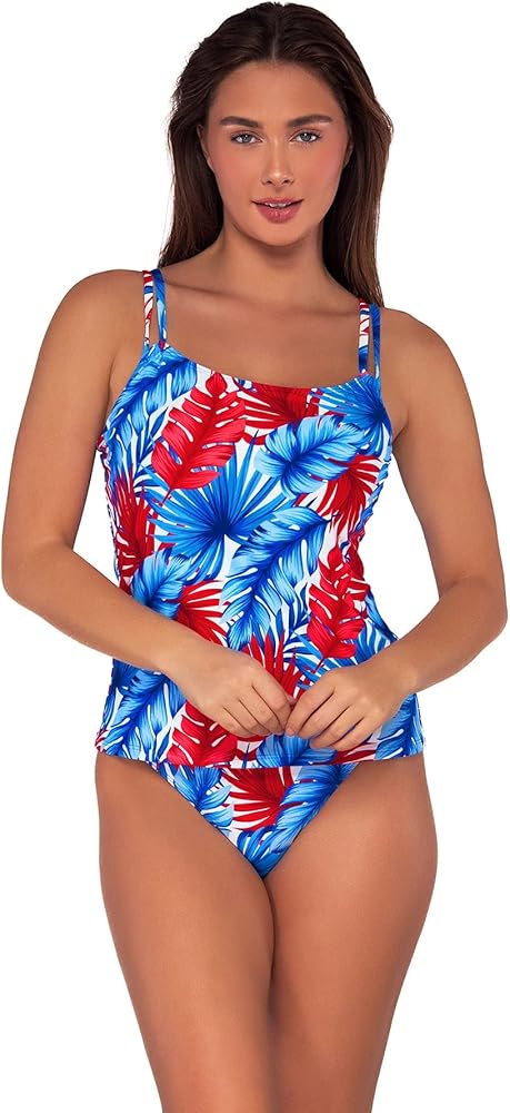 Sunsets Taylor Tankini Women's Swimsuit Top with Underwire, American Dream, 38DD