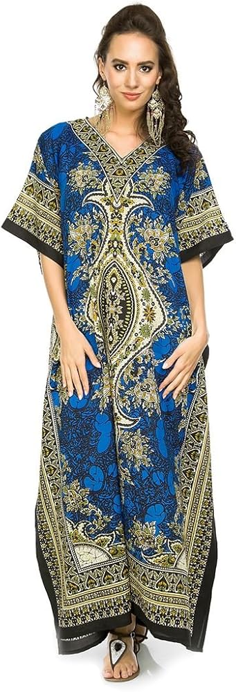 New Ladies Oversized Maxi Kimono Kaftan Tunic Kaftan Dress Free Size