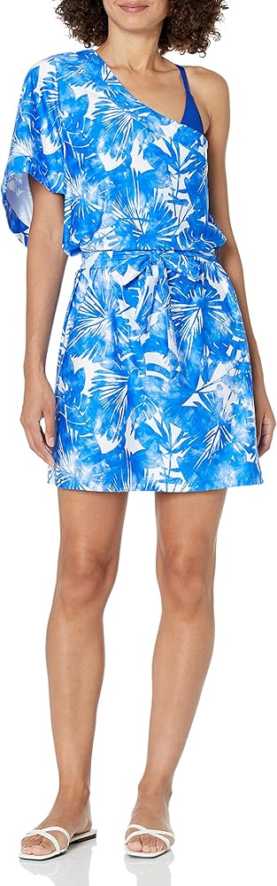 Trina Turk womens Basque Asymmetrical Dress Swim Cover-up