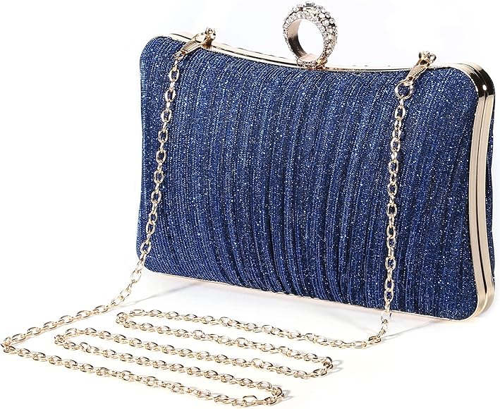 UBORSE Bolso de Noche para Mujer Embrague de la Tarde Bling Glitter Purse Monedero de la Boda Cartera de Mano Bolsos de Cadena Monedero para Boda Novia Ceremonia Banquete Cocktail