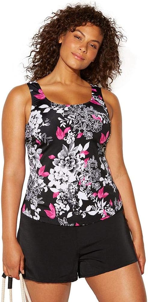 Swimsuits For All Women's Plus Size Classic Tankini Set with Short