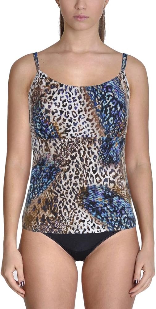 It Figures! Womens Jungle Wild Animal Print High Neck Tankini Swim Top 8