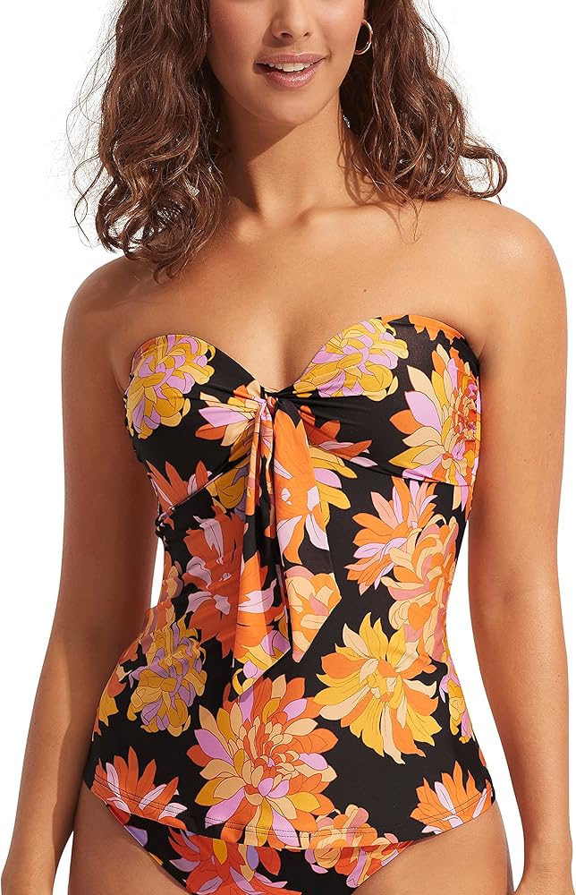 Seafolly Women's Standard Twist Front Bandeau Tankini Top Swimsuit