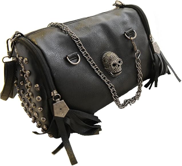 FiveloveTwo Punk Cráneo Mujer Cuero de PU Bolsos de Mano Diario Vida y Vacaciones Bolsos Bandolera Mochila Totes Para Shoppers y Bolsos de Hombro Carteras de mano y Clutches