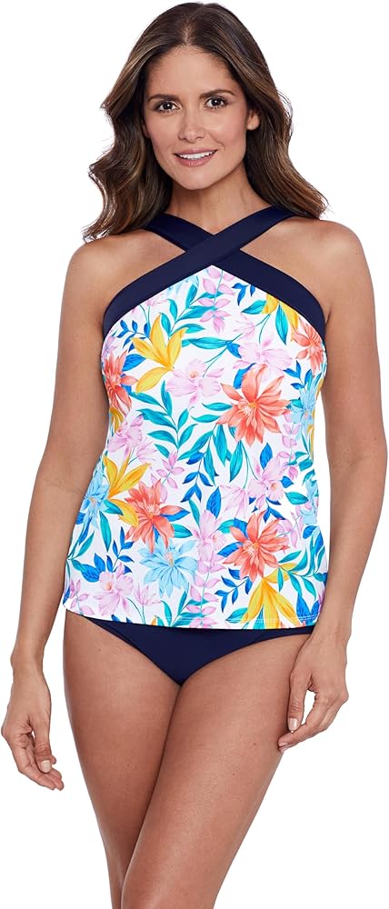 Women's Criss Cross Neck Tankini Top