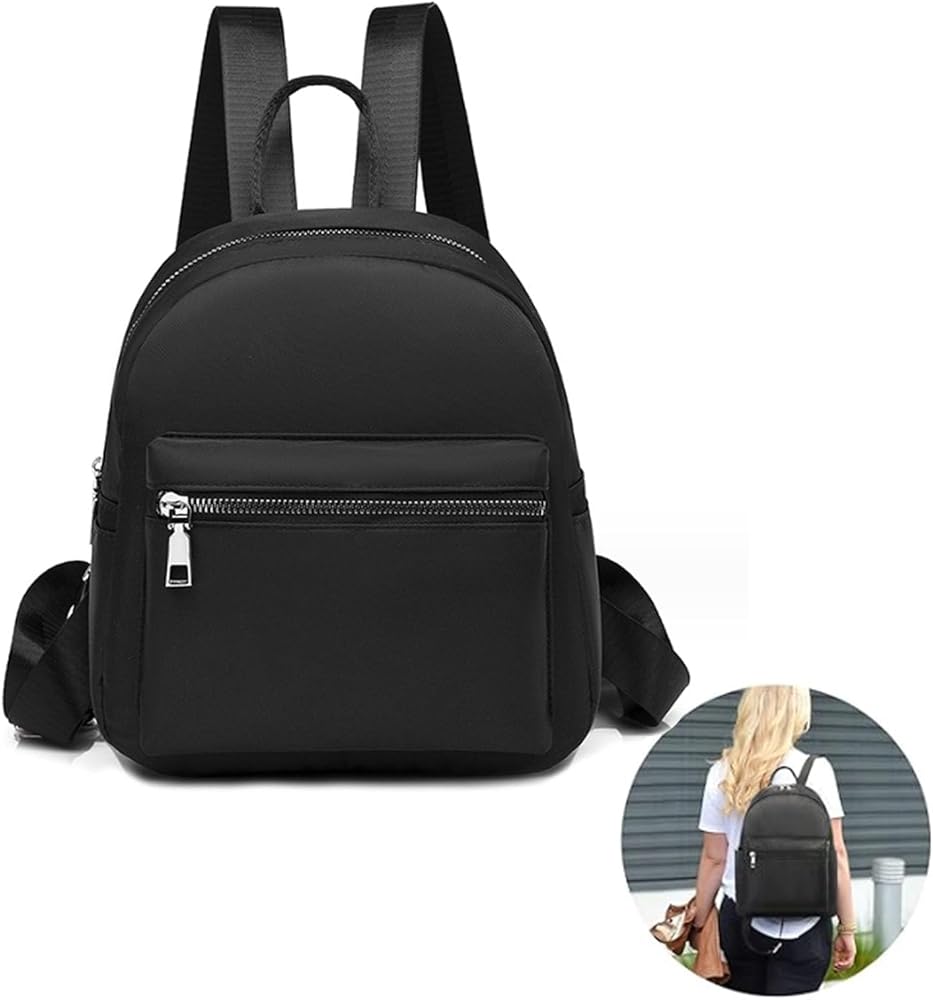 AUEJACKY Mochila Mujer Pequeña Negro,Mochila Antirrobo Mujer,Mochilas Escolar Niña Impermeable Mini Bolso Mochila Mujer Casual Backpack para Viaje Universidad Trabajo