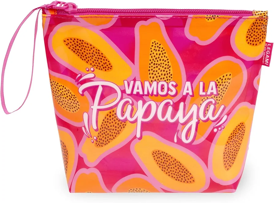 Legami - Bolso de Playa para Mujer, con Cremallera y cordón Lateral, Bolsa para Traje y Accesorios de Playa, Ideal para niñas, Mujeres, 20 x 16 cm, Papaya, Talla única