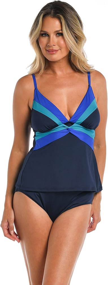 24th & Ocean Women's Over The Shoulder Tankini Swimsuit Top