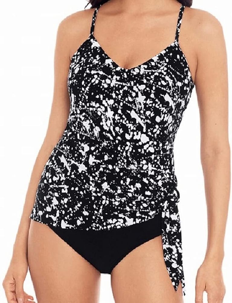 MagicSuit Women's Solid Alex V-Neck Tankini Top with Underwire Bra and Adjustable Straps