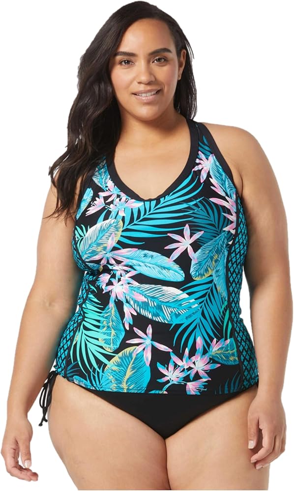 BEACH HOUSE SPORT Plus Size Ambition Slim Fit Tankini Top — Quick Dry Athletic Swim Top for Women