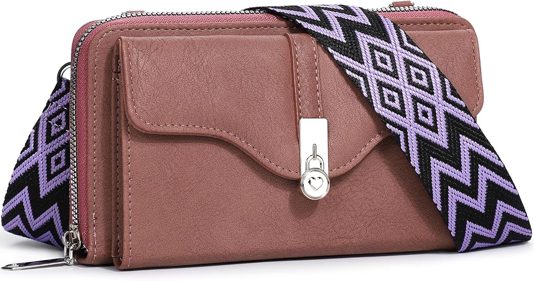 Muiyukka Bolso Movil Mujer, Pequeño Bolso de Teléfono Móvil de Piel de PU, Mini Bolso de Teléfono Celular Cruzado con Ranuras para Tarjeta y Correa de Hombro Ajustable para Mujeres