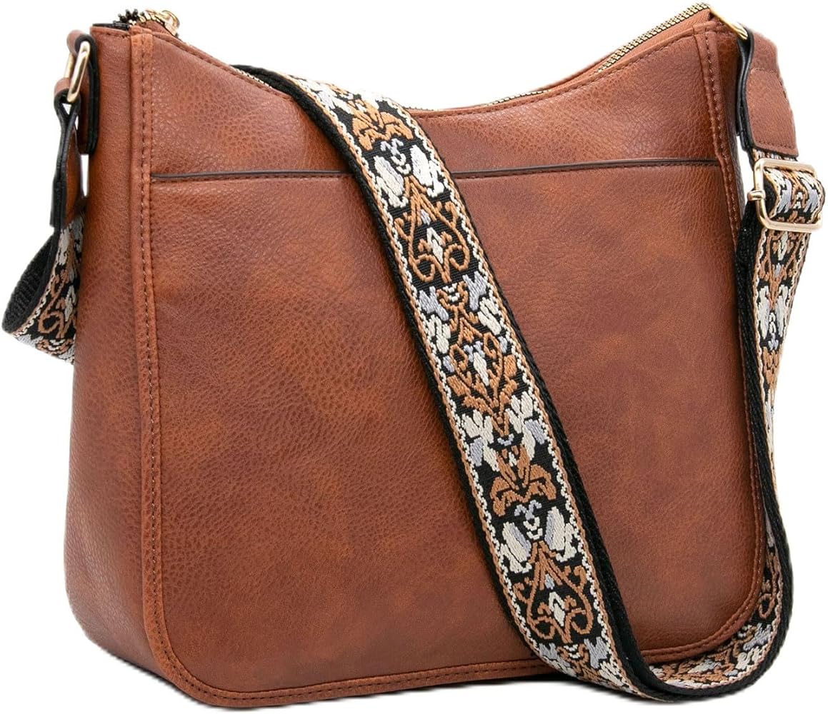 Long Keeper Bolso Mujer Bandolera Cuero Vegano, Bolso Bandolera Elegante Bolso Cruzado Mujer Correas Ajustables Bolso Hombro Piel para Viaje Escuela Compra