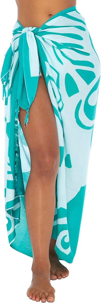 Back From Bali Womens Sarong Wrap, Beach Swimsuit Cover Up - Butterfly with Coconut Clip