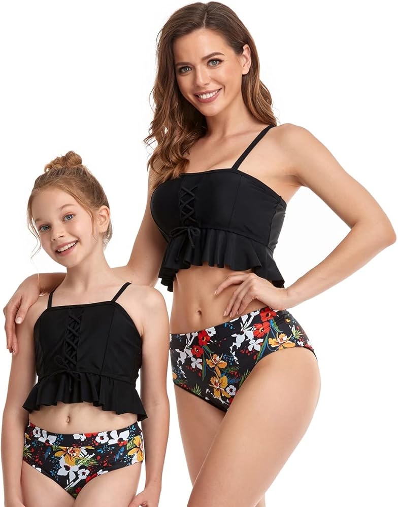 Swimwear Matching Swimsuits for Family Floral Print Summer Beach Swimwear Set