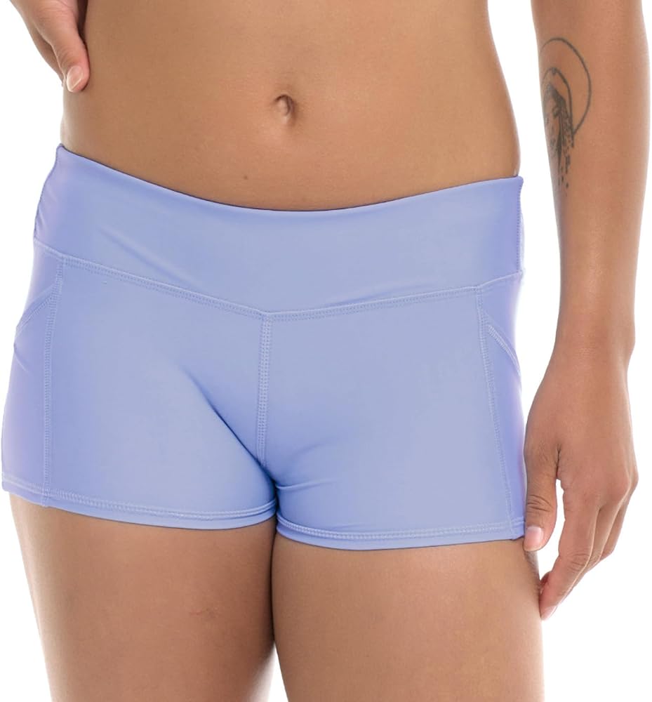 Body Glove Women's Standard Rider Elastic Waist Hybrid Swim Short with UPF 50, Periwinkle