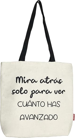 hello-bags. Bolso Totebag. Exterior: Algodón 100%. Con cremallera, forro y bolsillo interior. Incluye bonito sobre kraft de regalo. Modelo MIRAATRAS. Color: Crudo/Negro. Medidas: 37 * 38 cm.