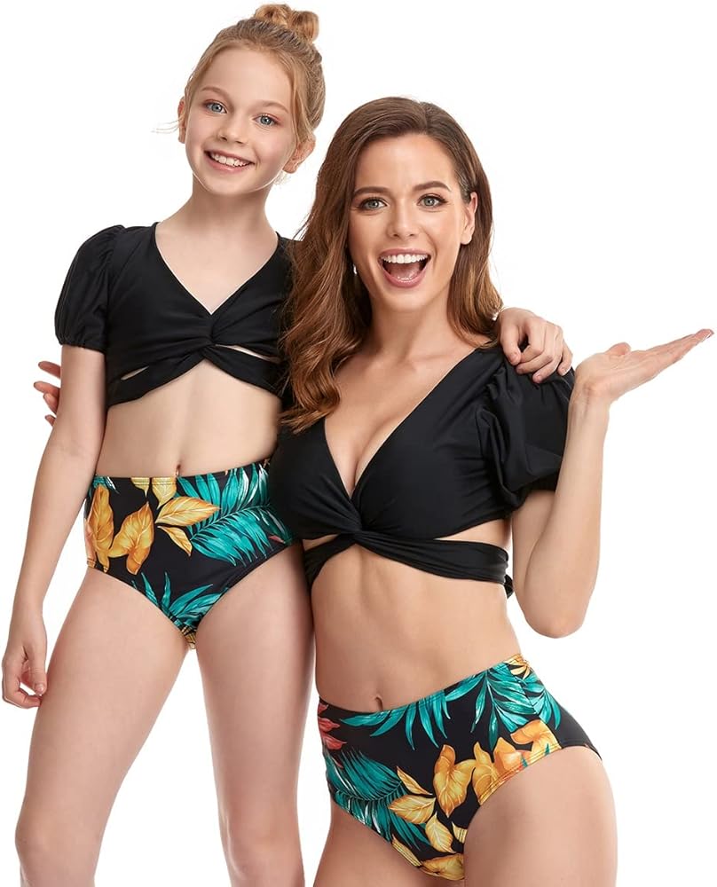 Swimwear Mother Daughter Swimsuit Family Matching Bikini Set Girls Swimwear