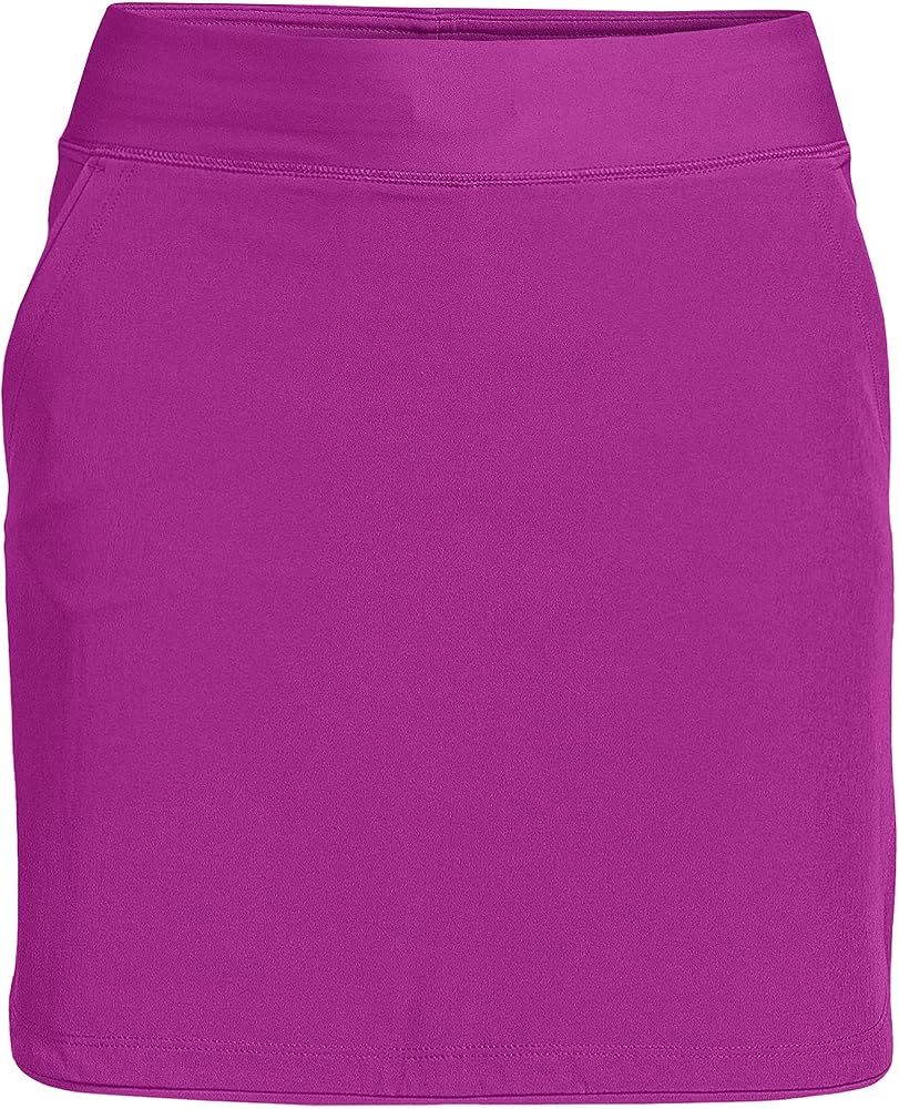 Lands' End Womens Comfort Waist Swim Skirt Swim Bottoms Skort Violet Rose Regular 2