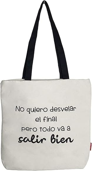 Hello-Bags. Bolso Totebag. Exterior: Algodón 100%. Con cremallera, forro y bolsillo interior. Incluye bonito sobre kraft de regalo. Modelo NOQUIERO.