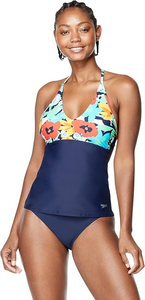 Speedo Women's Swimsuit Top Tankini V-Neck Halter