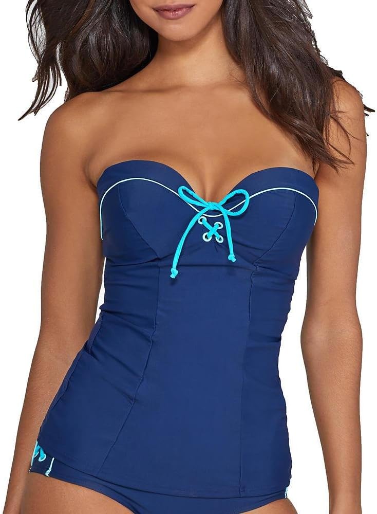 Curvy Kate Women's Set Sail Tankini, Indigo Mix, 38D