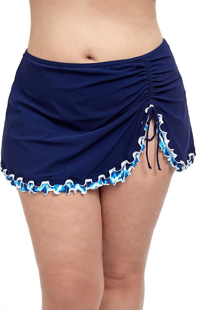 Profile by Gottex Women's Ocean Blues Full Figure Skirted Bottom