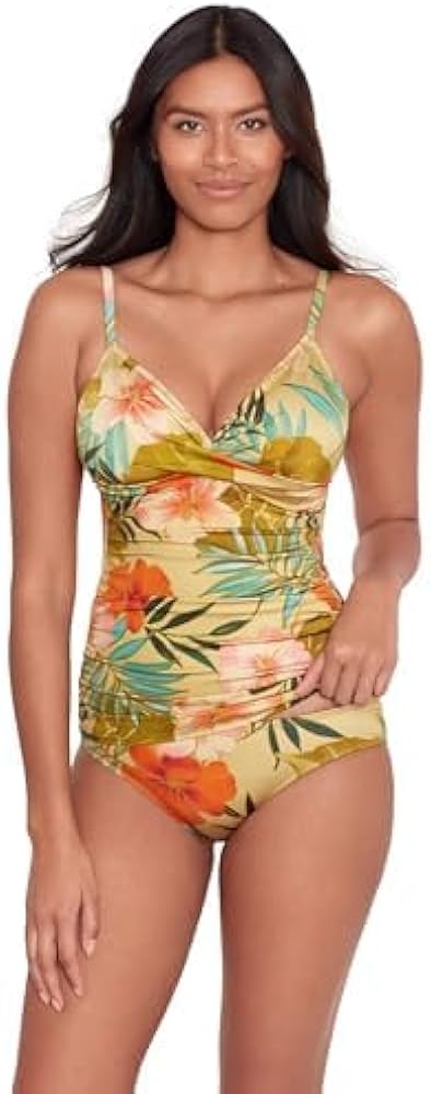 Lauren Ralph Lauren Women's Island Tropical Surplice Underwire Tankini Top