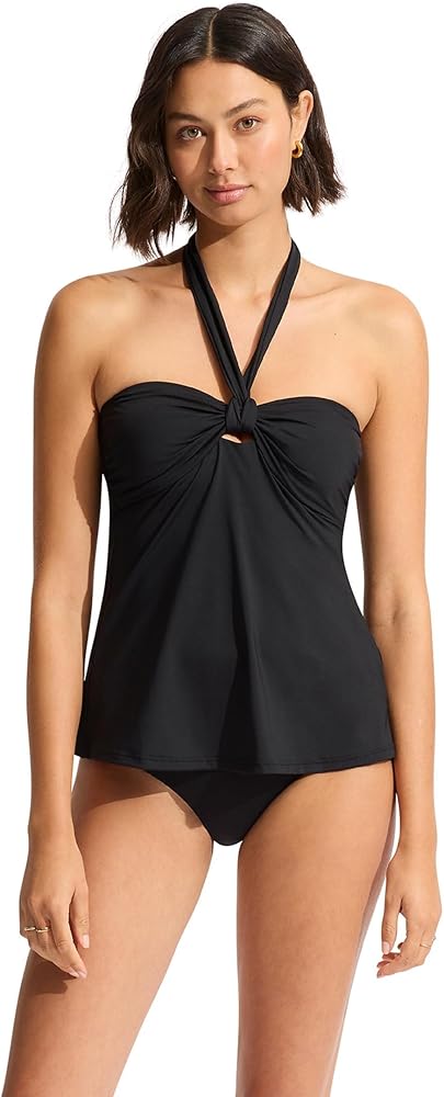 Seafolly Women's Standard Sash Halter Tankini Top Swimsuit