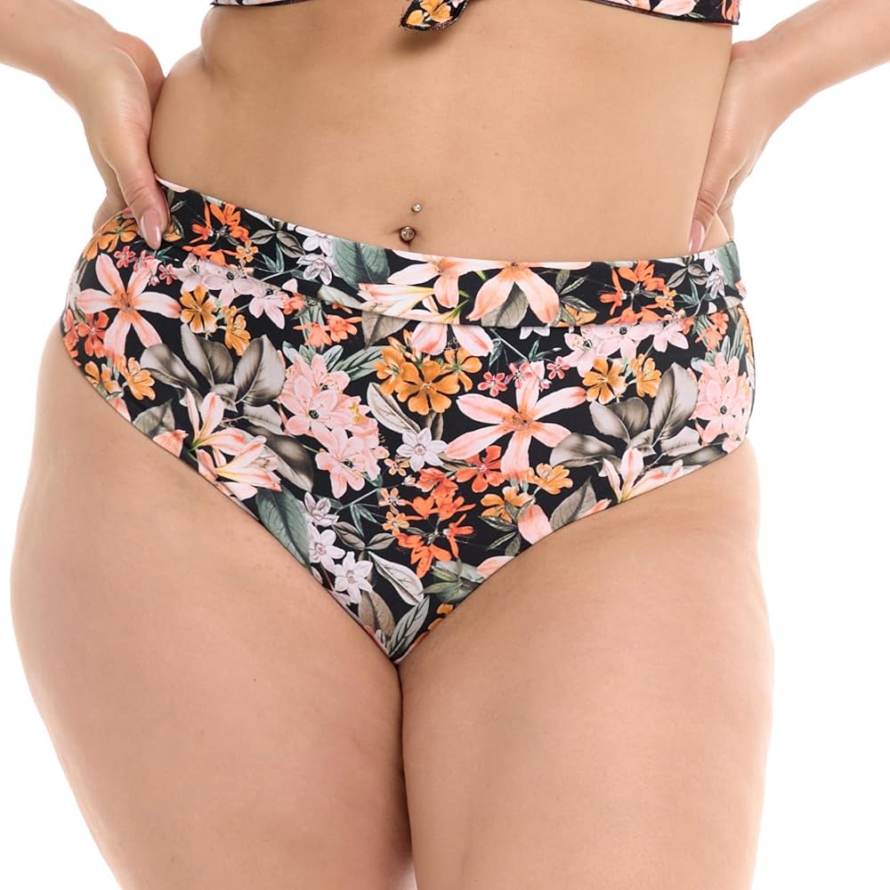 Body Glove Women's Marlee Plus High Waist Bikini Bottom Swimsuit, Available in Sizes 1x,2X,3X