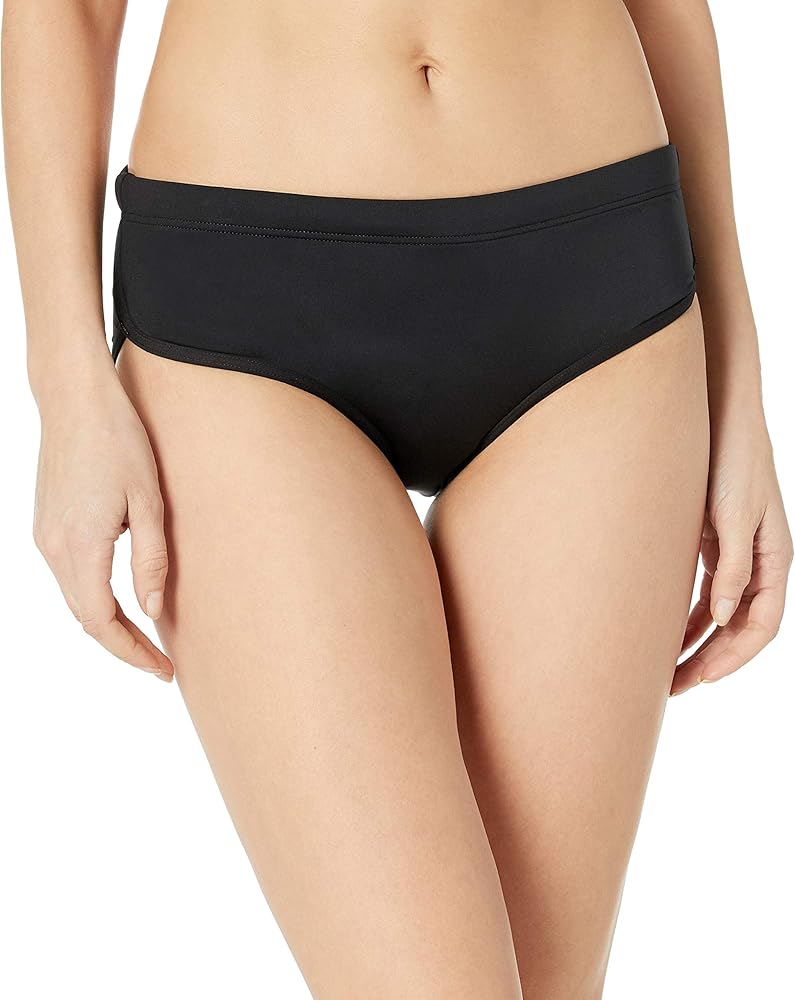 TYR Women's Standard Zola Hipkini Swim Bikini Bottom, Black, X-Large