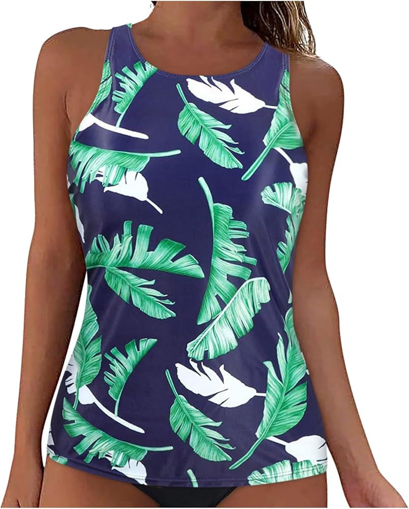 Sexy Tankini Tops for Women Swimwear Top Only Modest Tankini Tops Loose Racerback Swim Tops No Bottom 2024