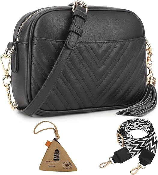 Wuciray Bolso Bandolera Mujer Negro Malas Senhora Cuero PU con Correa Ancha Crossbody Bag bolsos bandolera para mujer