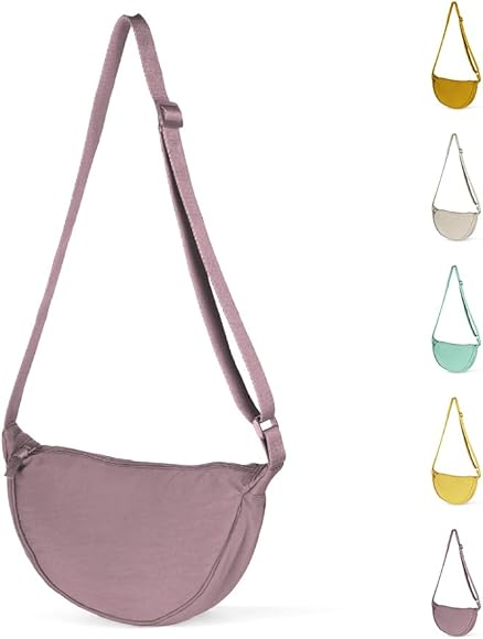 Bieiyhe Bolso de Media Luna,Bolso Cruzado Hobo Casual Crossbody Bag Women,Bolsos Bandolera Mujer,Bolso de Hombro de Nylon,Bolso Riñonera con Correa Ajustable,Half Moon Bag,Bolso de Viaje-