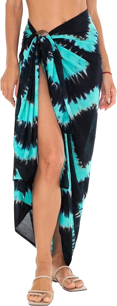 SHU-SHI Womens Sarong Pareo Cover Up Bathing suit Women Beach Wrap Long Pool Trip Resort Skirt