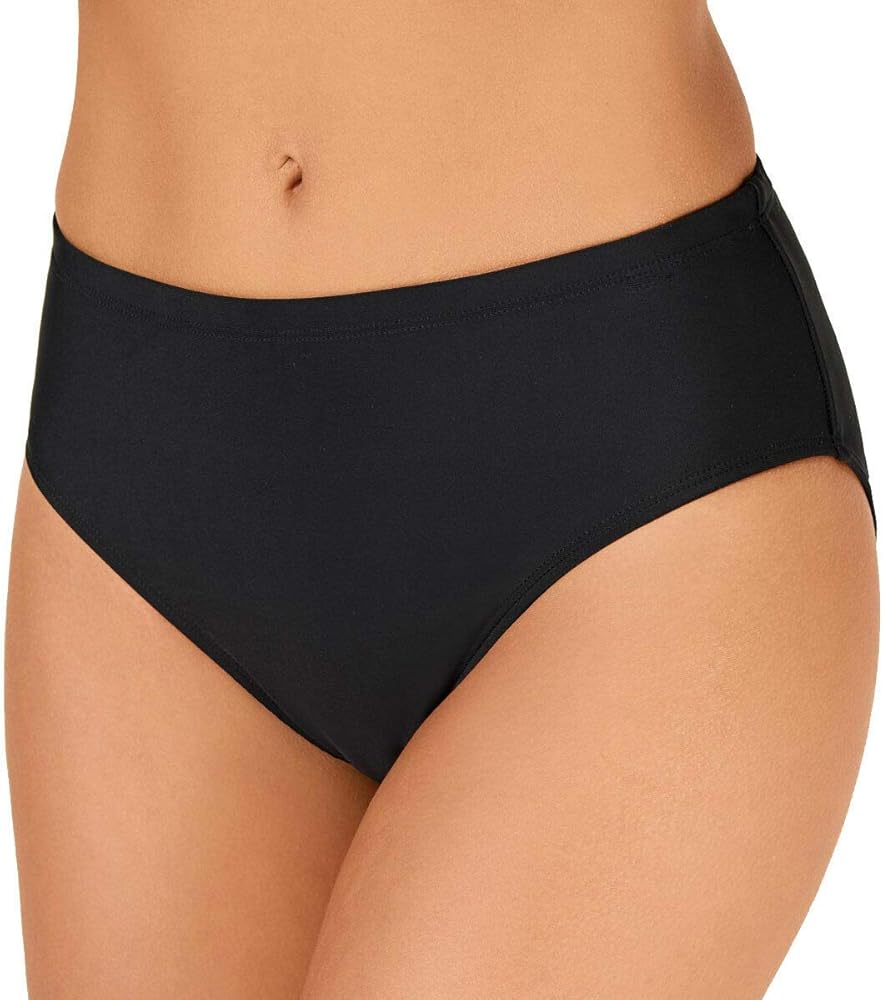 Womens Solid Bikini Swim Bottom Separates Black 8