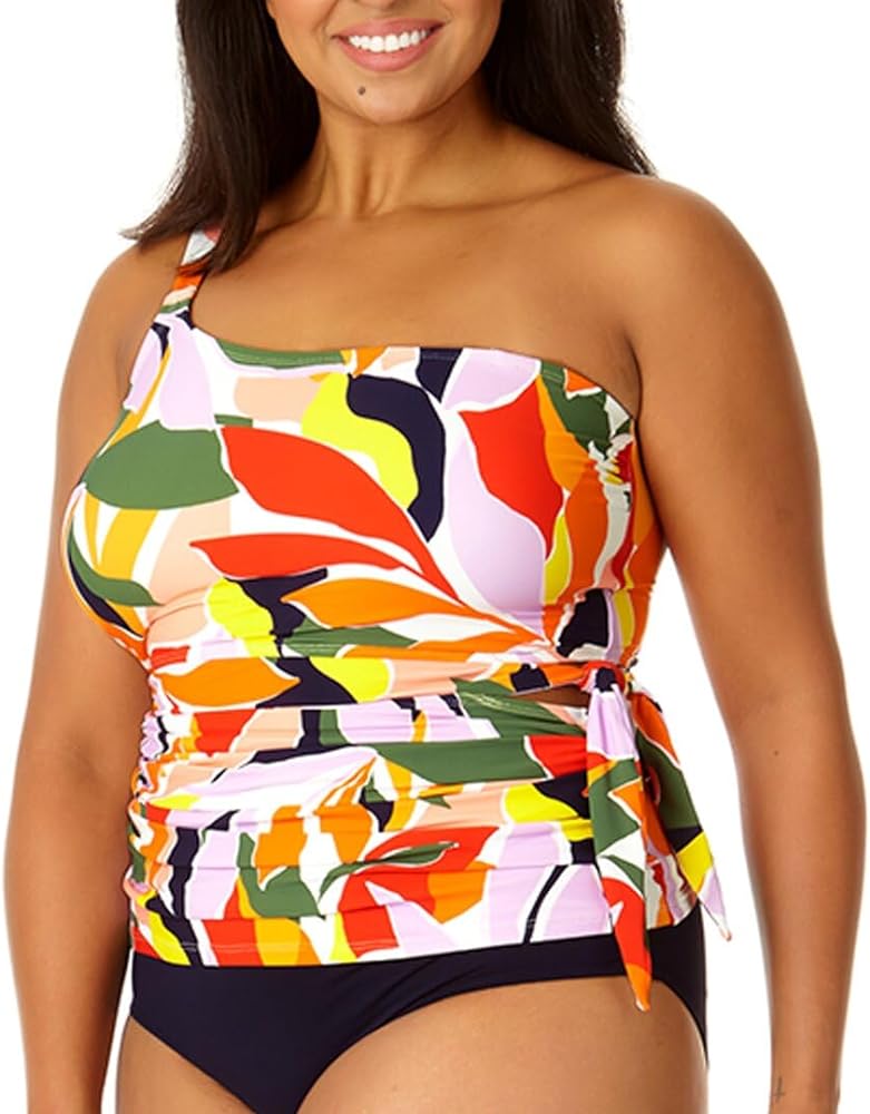 Anne Cole Assymetric Tie Side Tankini