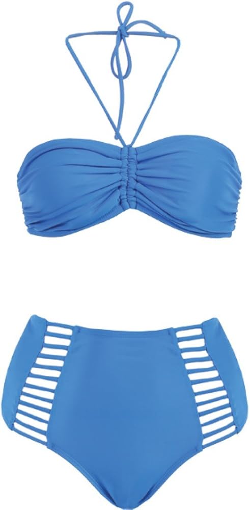 2 PC. Ladies Blue Strappy Swim Set