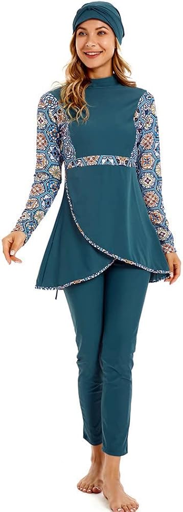 Modest Swimsuits for Women Muslim Burkini Islamic Swimsuit Full Cover Hijab Top Pants ​Bathing Suit