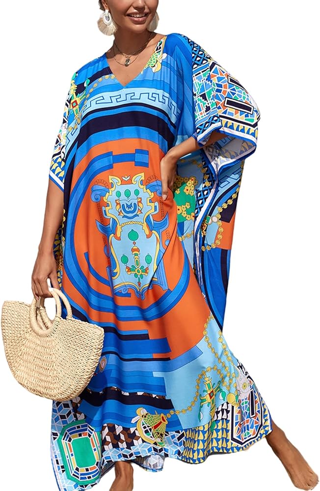 Women Stylish Plus Size Beach Shirt Dress Loose Button Up Bikini Cover Up