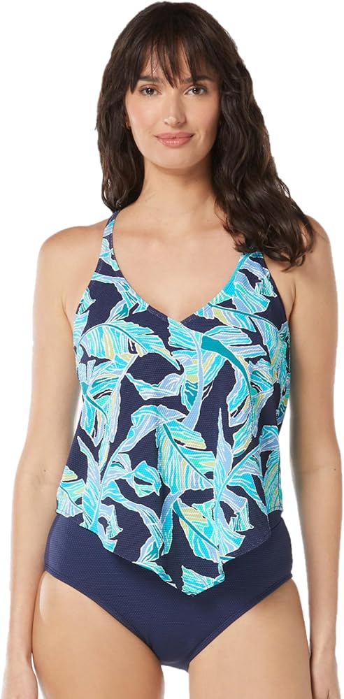 BEACH HOUSE Nikki Scarf Tankini Top — UPF 50+ A-Line V Neck Swim Top