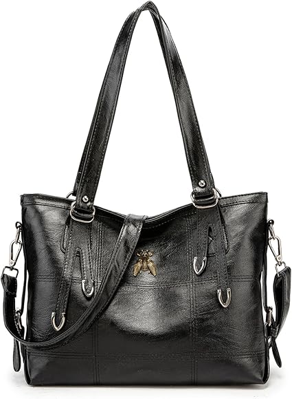 AINUOEY Mujer Bolsos de Mano Casual Bandolera Marca Mediano Totes Antirrobo Hombro Italianos PU Cuero 76608 1 piezas